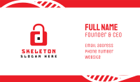 Red D Padlock Business Card Image Preview