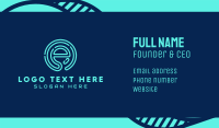 Neon Tech Letter E  Business Card Image Preview