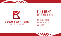 Red Gradient Letter K Business Card Image Preview