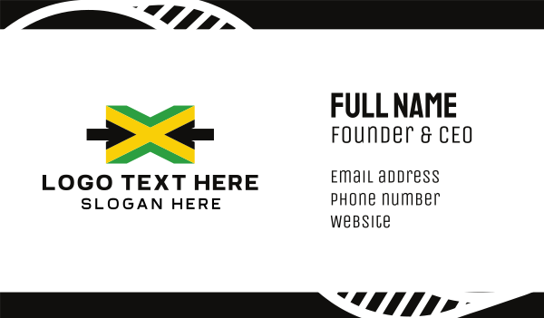 Jamaican Flag Letter X Business Card Design Image Preview