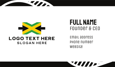 Jamaican Flag Letter X Business Card Image Preview