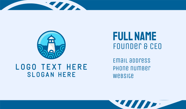 Coastal Marine Lighthouse Business Card Design Image Preview