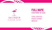 Pink Flamingo Silhouette Business Card Design