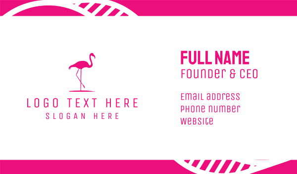 Pink Flamingo Silhouette Business Card Design Image Preview