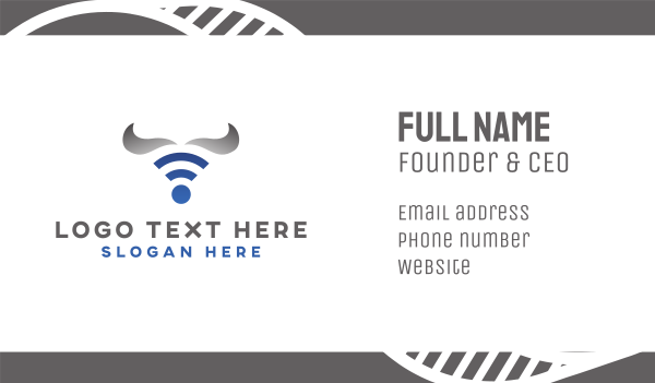 Bull Horn Wifi  Business Card Design Image Preview