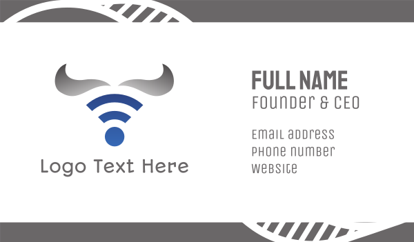 Bull Horn Wifi  Business Card Design