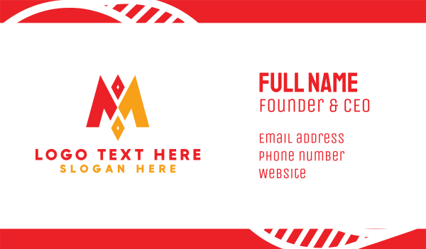 Red Yellow M Diamond Business Card Design Image Preview