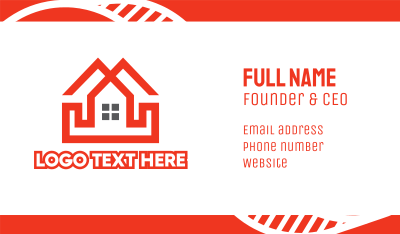 Red Duplex House Business Card