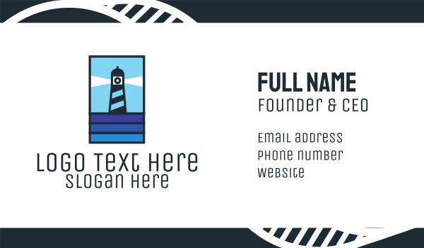 Seaside Lighthouse Business Card Design Image Preview