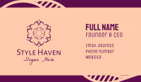 Purple Flower Hexagon Business Card Design