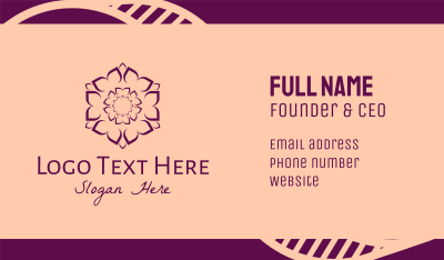 Purple Flower Hexagon Business Card