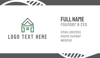 Grey Green House Business Card Image Preview