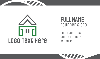 Grey Green House Business Card