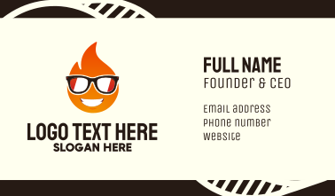 Cool Fire Emoji Business Card