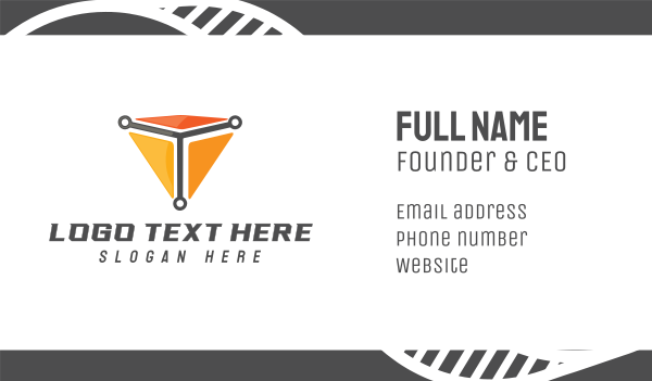 Triangle Cyber T Business Card Design Image Preview