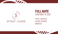 Maroon Floral Wreath Lettermark Business Card Image Preview