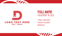 Red Ribbon D Business Card Design