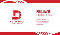 Red Ribbon D Business Card Image Preview