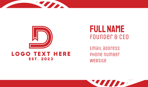 Red Ribbon D Business Card Design Image Preview