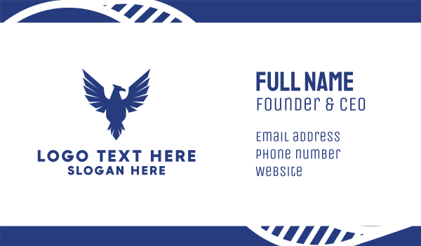 Blue Flying Falcon Business Card Design Image Preview