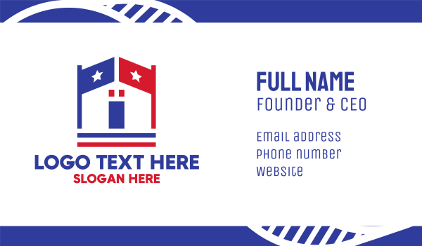 Patriotic Town Hall Business Card Design Image Preview