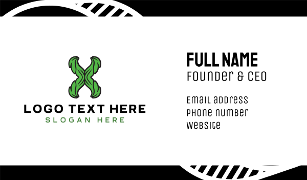 Green Natural X Business Card Design Image Preview
