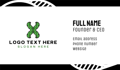 Green Natural X Business Card Image Preview