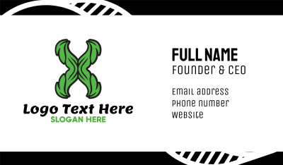 Green Natural X Business Card