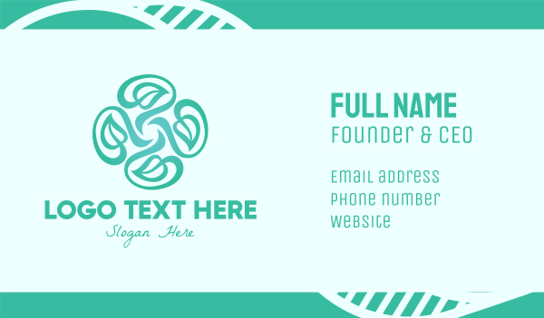 Organic Teal Vines Business Card Design Image Preview