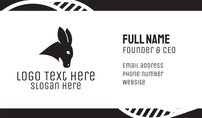 Donkey Silhouette Business Card