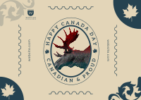 Canada Day Moose Postcard Image Preview