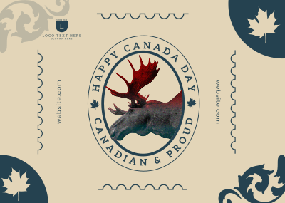 Canada Day Moose Postcard Image Preview