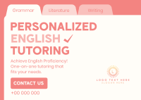 Private Tutor English Postcard Design