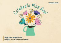 May Day in a Pot Postcard Design