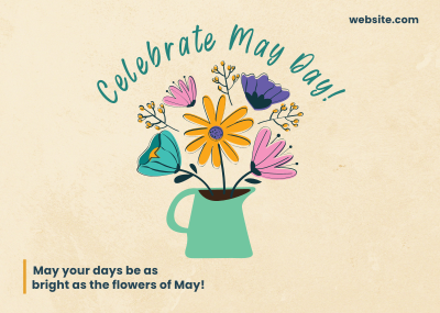 May Day in a Pot Postcard Image Preview