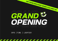 Grand Opening Modern Grunge Postcard Image Preview