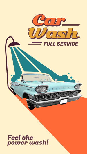 Retro Car Wash Instagram story Image Preview