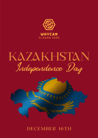 Kazakhstan Day Flag Poster Design