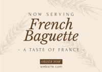 Classic French Baguette Postcard Design