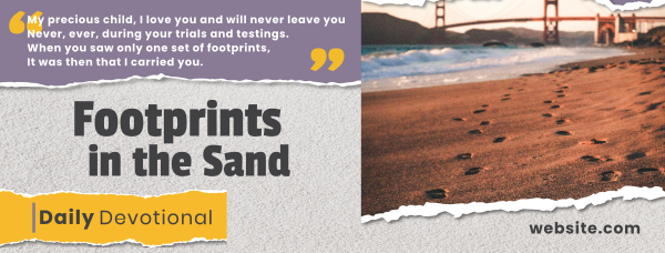 Footprints in the Sand Facebook Cover Design Image Preview