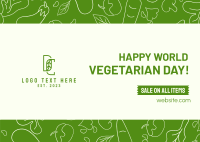 Vegetarian Day Postcard Design