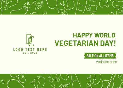 Vegetarian Day Postcard Image Preview