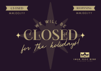 Holiday Closing Badge Postcard Image Preview
