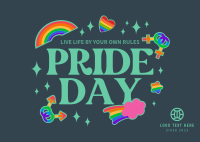 Pride Day Stickers Postcard Design