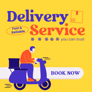 Retro Courier Service Instagram post Image Preview