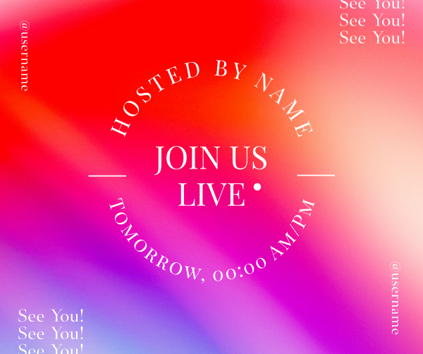Join Us Live Gradient Facebook Post Design Image Preview