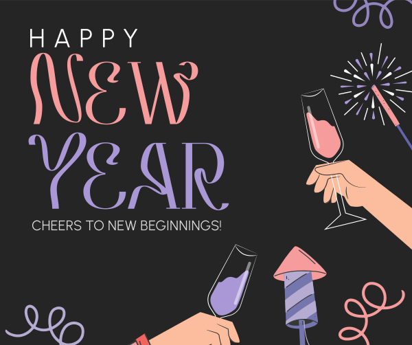 New Year Celebration Facebook Post Design