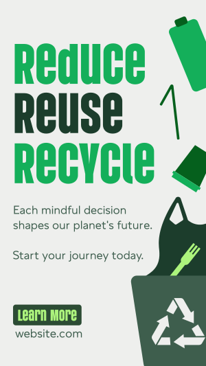 Reduce Reuse Recycle Waste Management Instagram story Image Preview