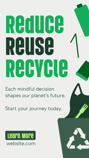 Reduce Reuse Recycle Waste Management Facebook story Image Preview