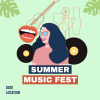 Summer Music Festival Instagram Post Design